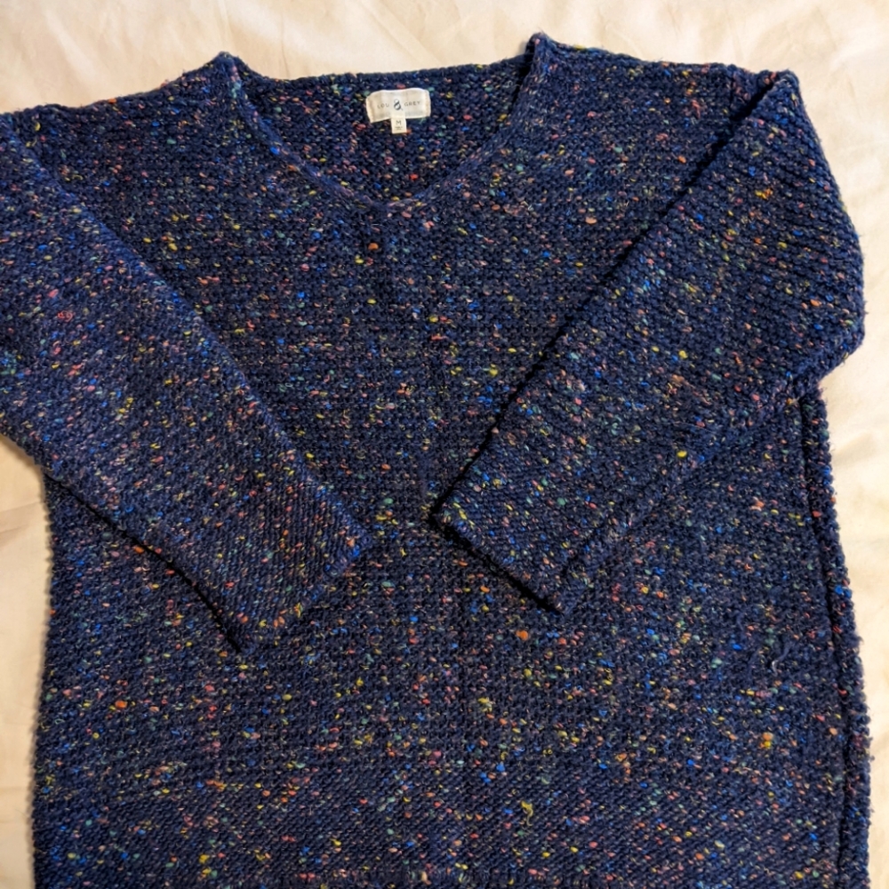 Lou & Grey Purple Flecked V-neck Sweater